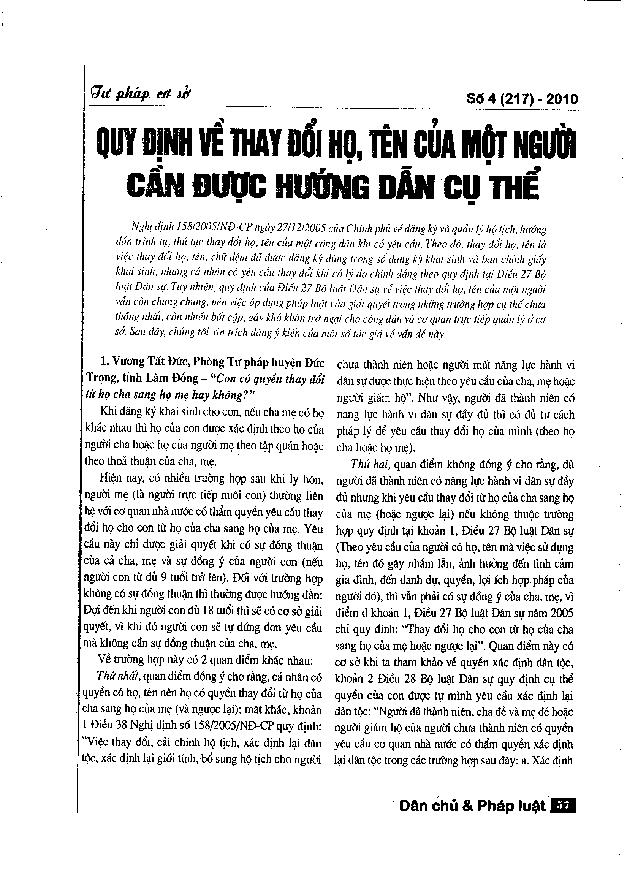 Quy định về thay đổi họ, tên của một người cần được hướng dẫn cụ thể