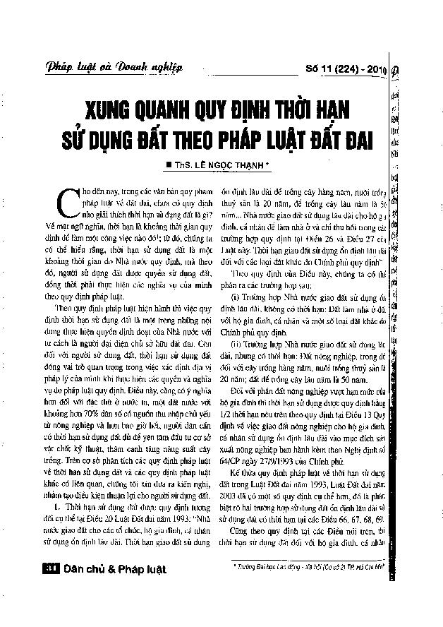 Xung quanh quy định thời hạn sử dụng đất theo pháp luật đất đai