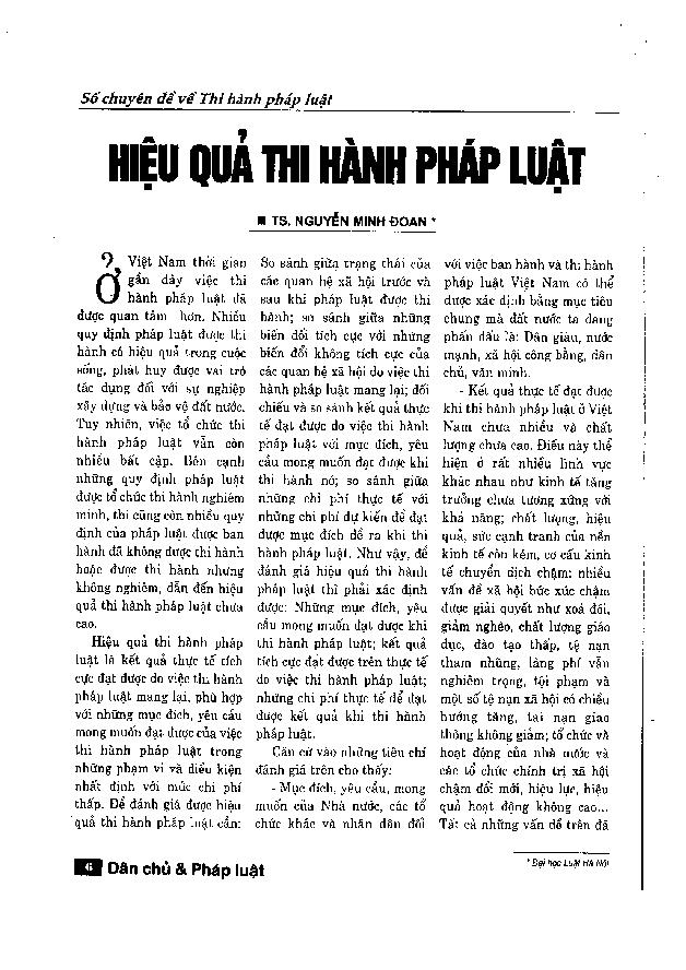 Hiệu quả thi hành pháp luật