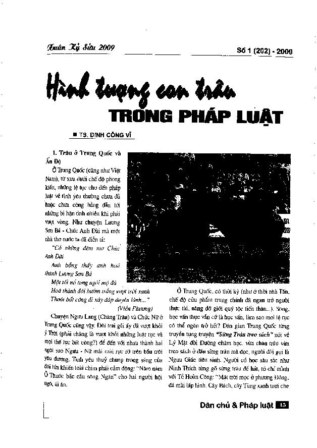 Hình tượng con trâu trong pháp luật