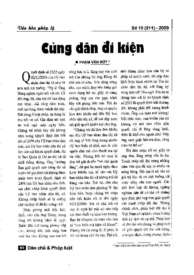 Cùng dân đi kiện