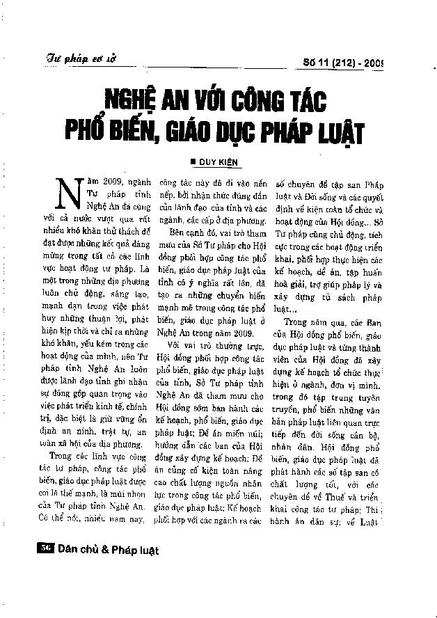 Nghệ An với công tác phổ biến, giáo dục pháp luật