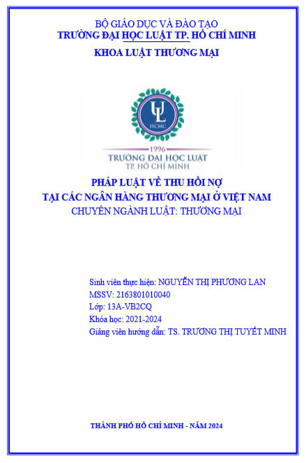 Pháp luật về thu hồi nợ tại các ngân hàng thương mại ở Việt Nam