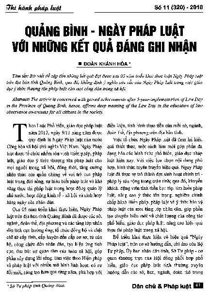 Quảng Bình - Ngày Pháp luật với những kết quả đáng ghi nhận