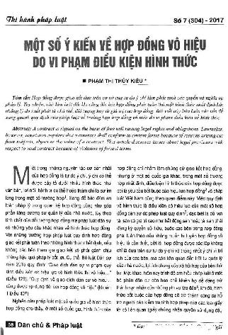 Một số ý kiến về hợp đồng vô hiệu do vi phạm điều kiện hình thức