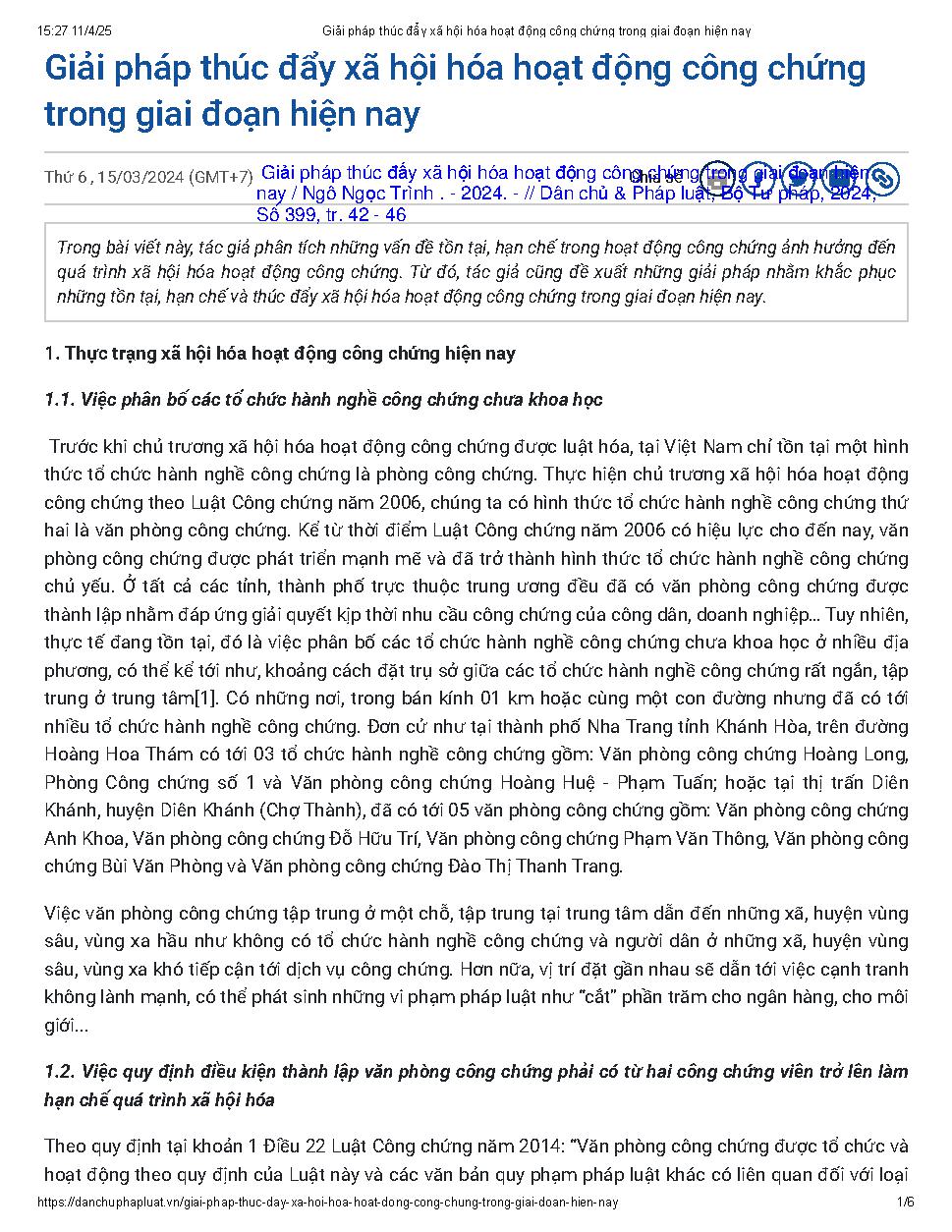 Giải pháp thúc đẩy xã hội hóa hoạt động công chứng trong giai đoạn hiện nay