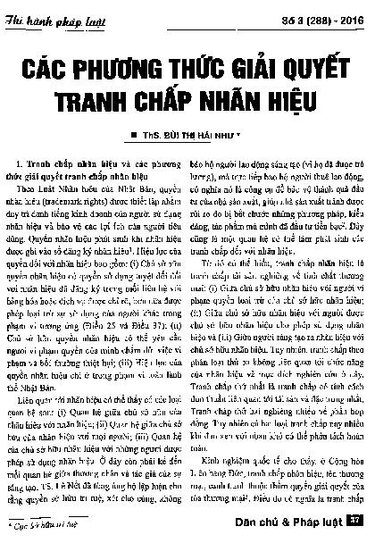 Các phương thức giải quyết tranh chấp nhãn hiệu