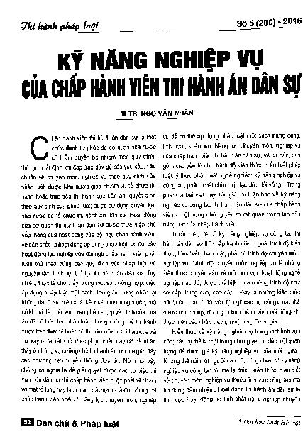 Kỹ năng nghiệp vụ của chấp hành viên thi hành án dân sự