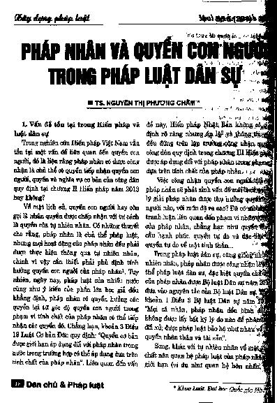 Pháp nhân và quyền con người trong pháp luật dân sự