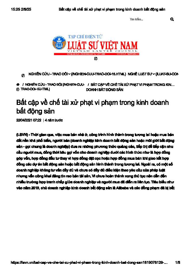 Bất cập về chế tài xử lý vi phạm trong kinh doanh bất động sản