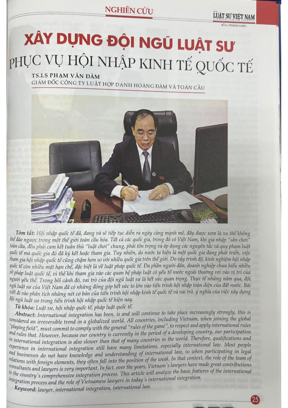 Xây dựng đội ngũ luật sư phục vụ hội nhập kinh tế quốc tế