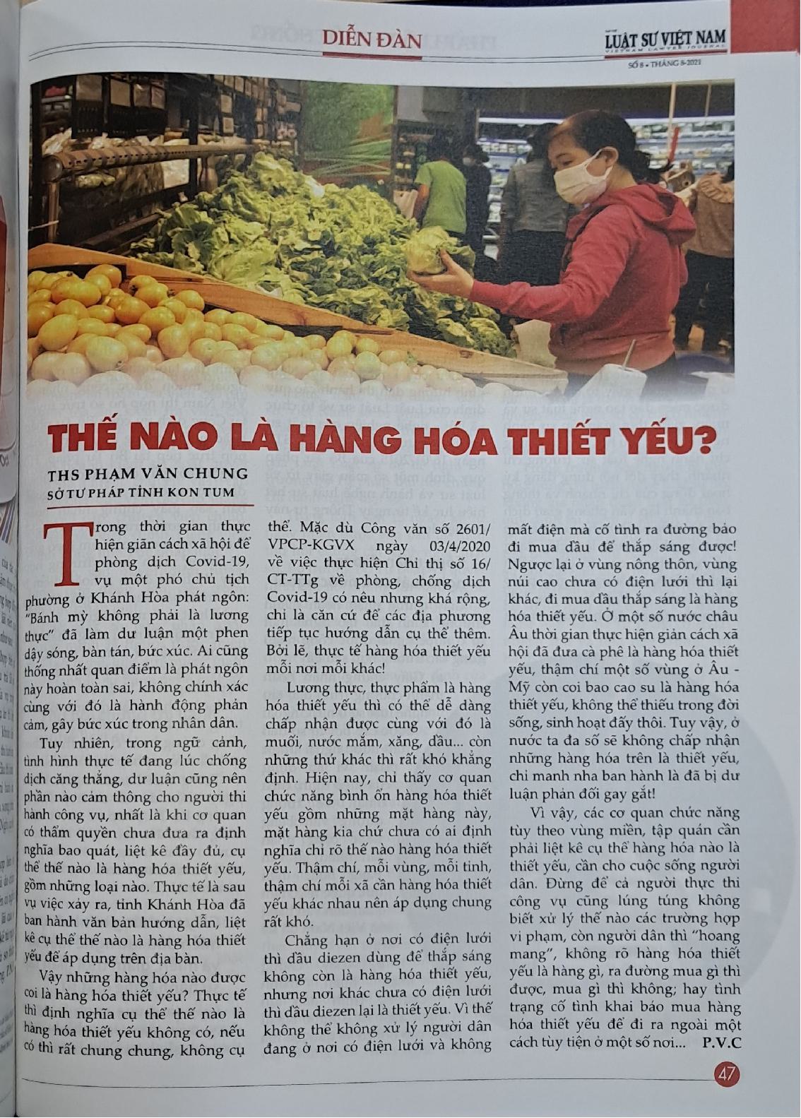 Thế nào là hàng hóa thiết yếu
