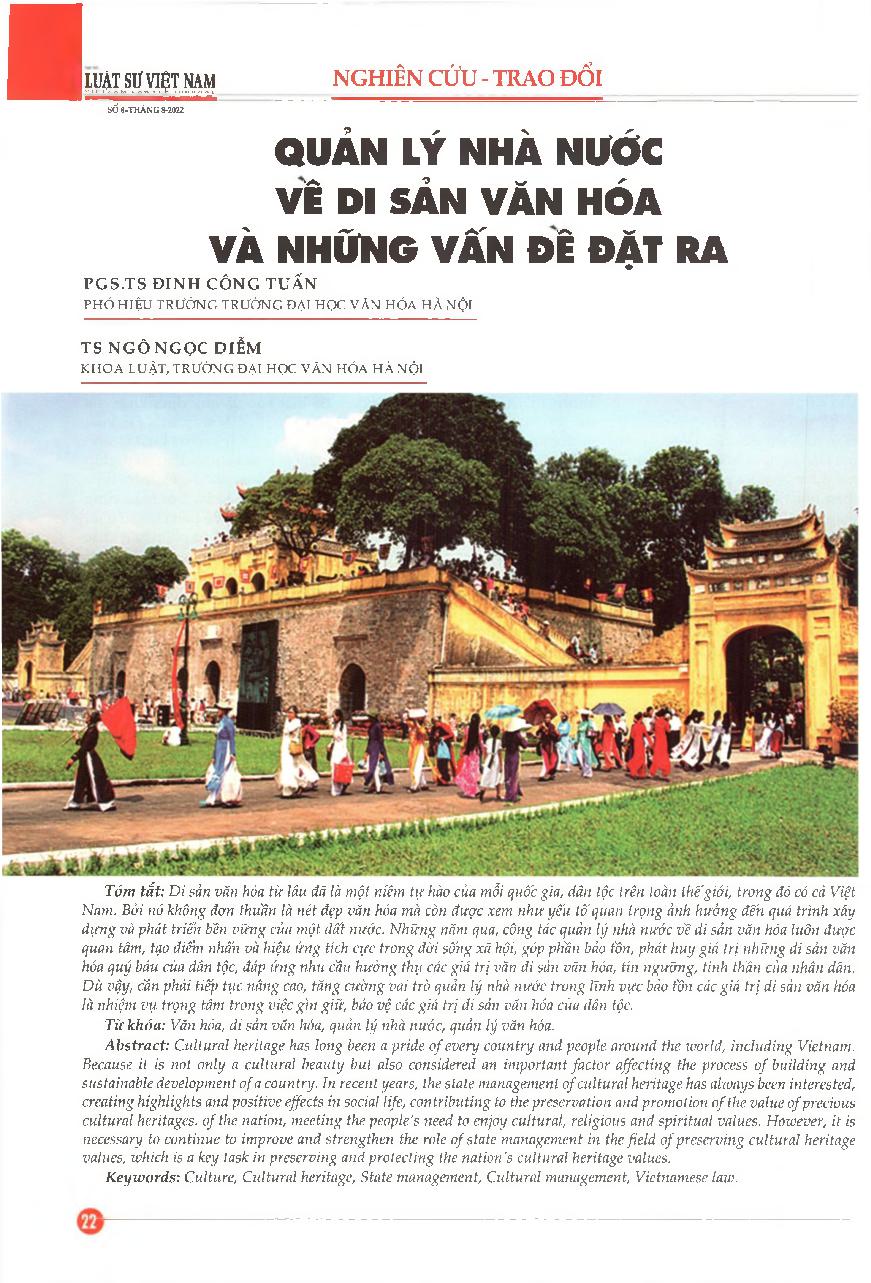 Quản lý nhà nước về di sản văn hóa và những vấn đề đặt ra