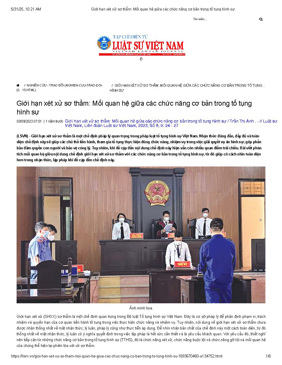 Giới hạn xét xử sơ thẩm: Mối quan hệ giữa các chức năng cơ bản trong tố tụng hình sự