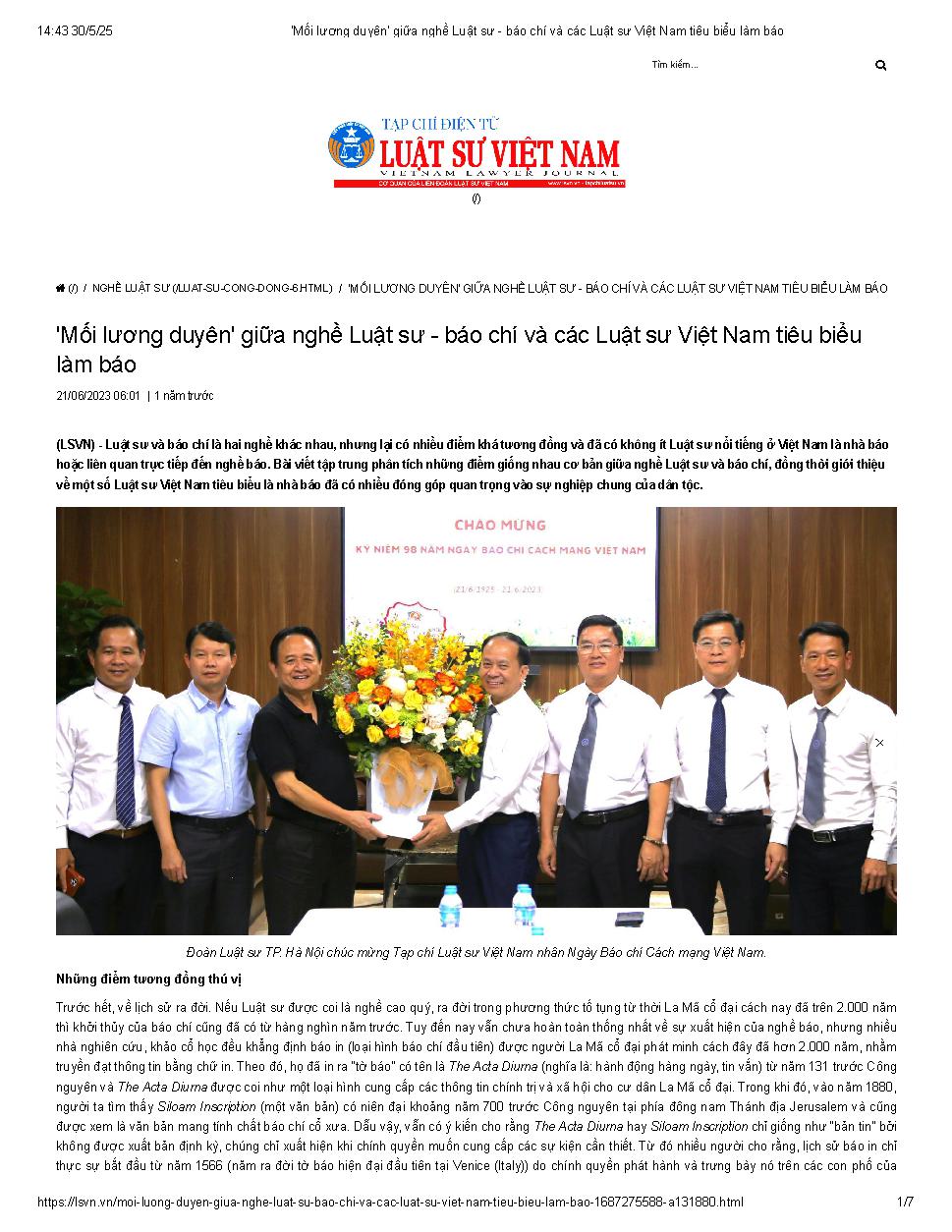 Mối lương duyên giữa nghề luật sư - báo chí và các luật sư Việt Nam tiêu biểu làm báo