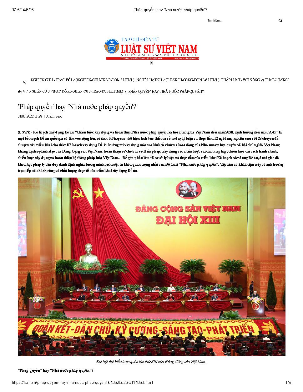 Pháp quyền hay nhà nước pháp quyền?