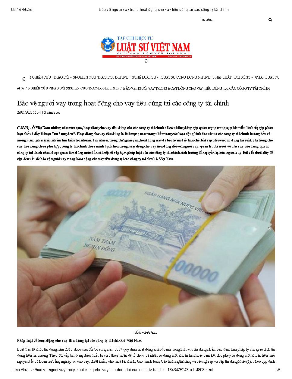 Bảo vệ người vay trong hoạt động cho vay tiêu dùng tại các công ty tài chính