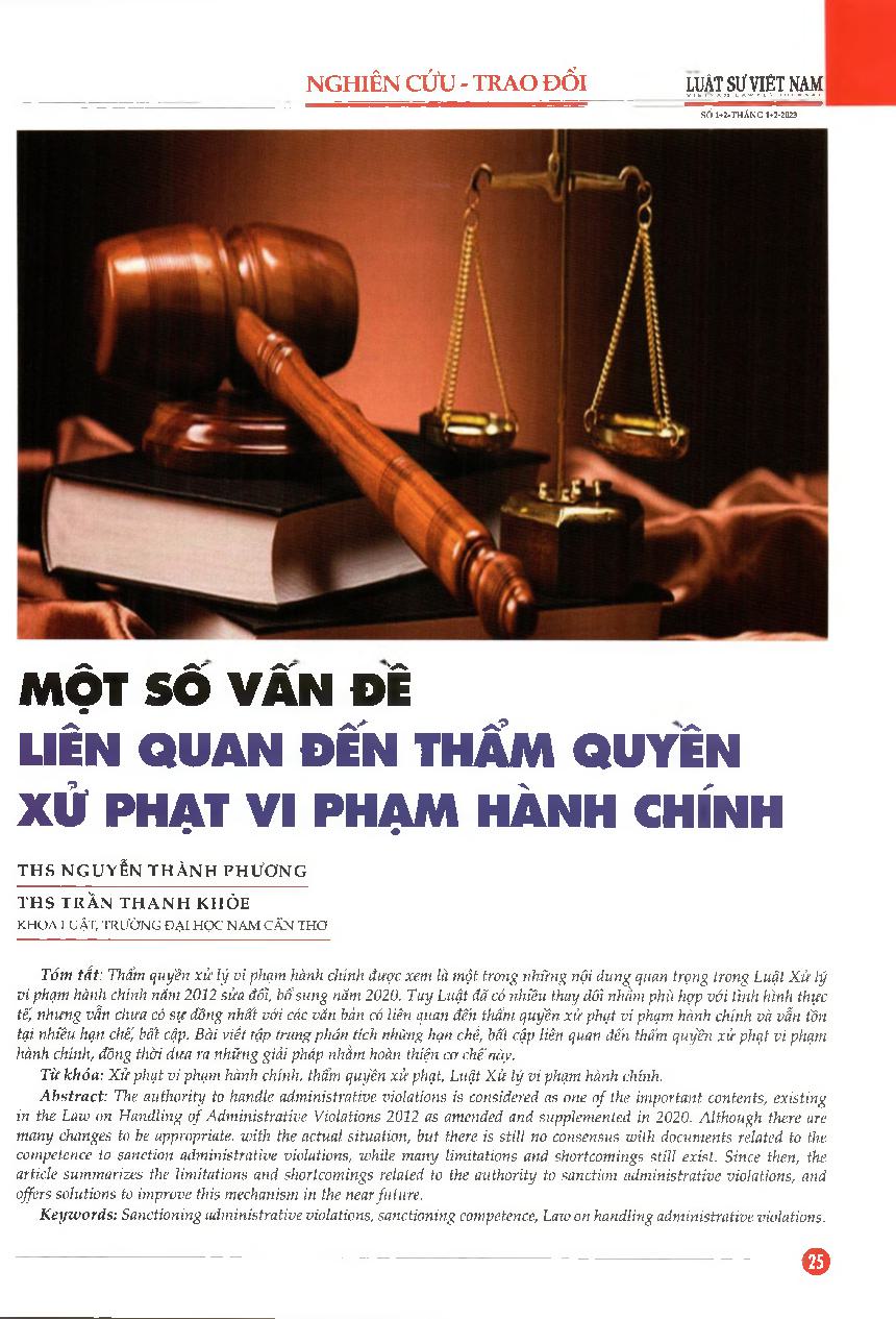 Một số vấn đề liên quan đến thẩm quyền xử phạt vi phạm hành chính