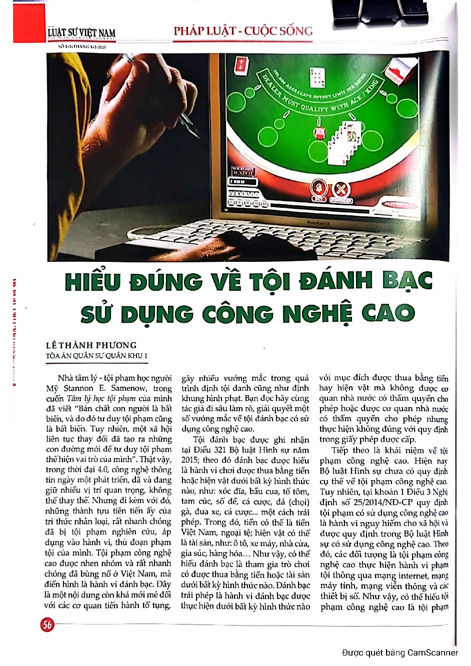 Hiểu đúng về tội đánh bạc sử dụng công nghệ cao