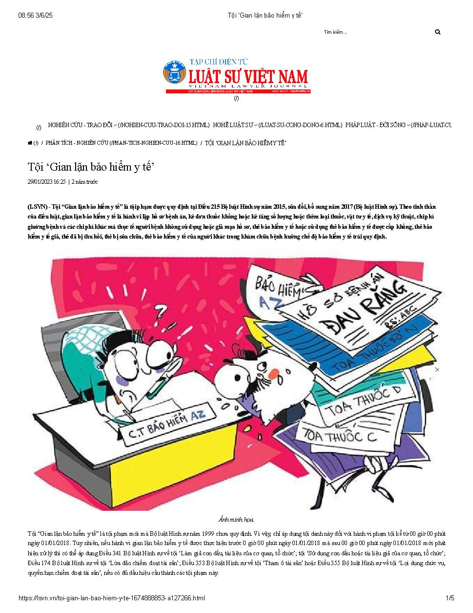 Tội gian lận bảo hiểm y tế