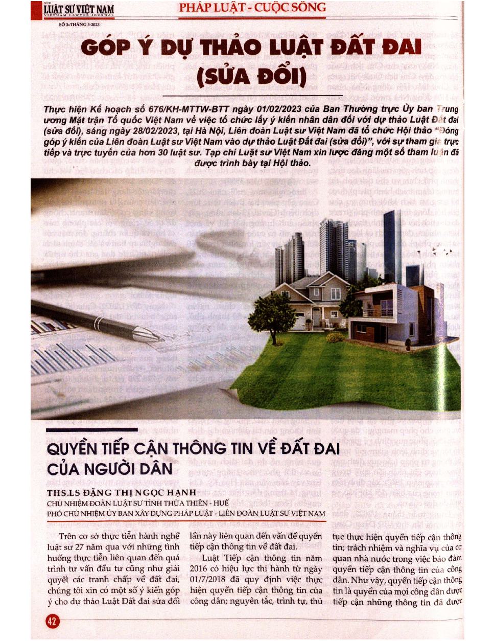 Góp ý dự thảo Luật Đất đai (sửa đổi)