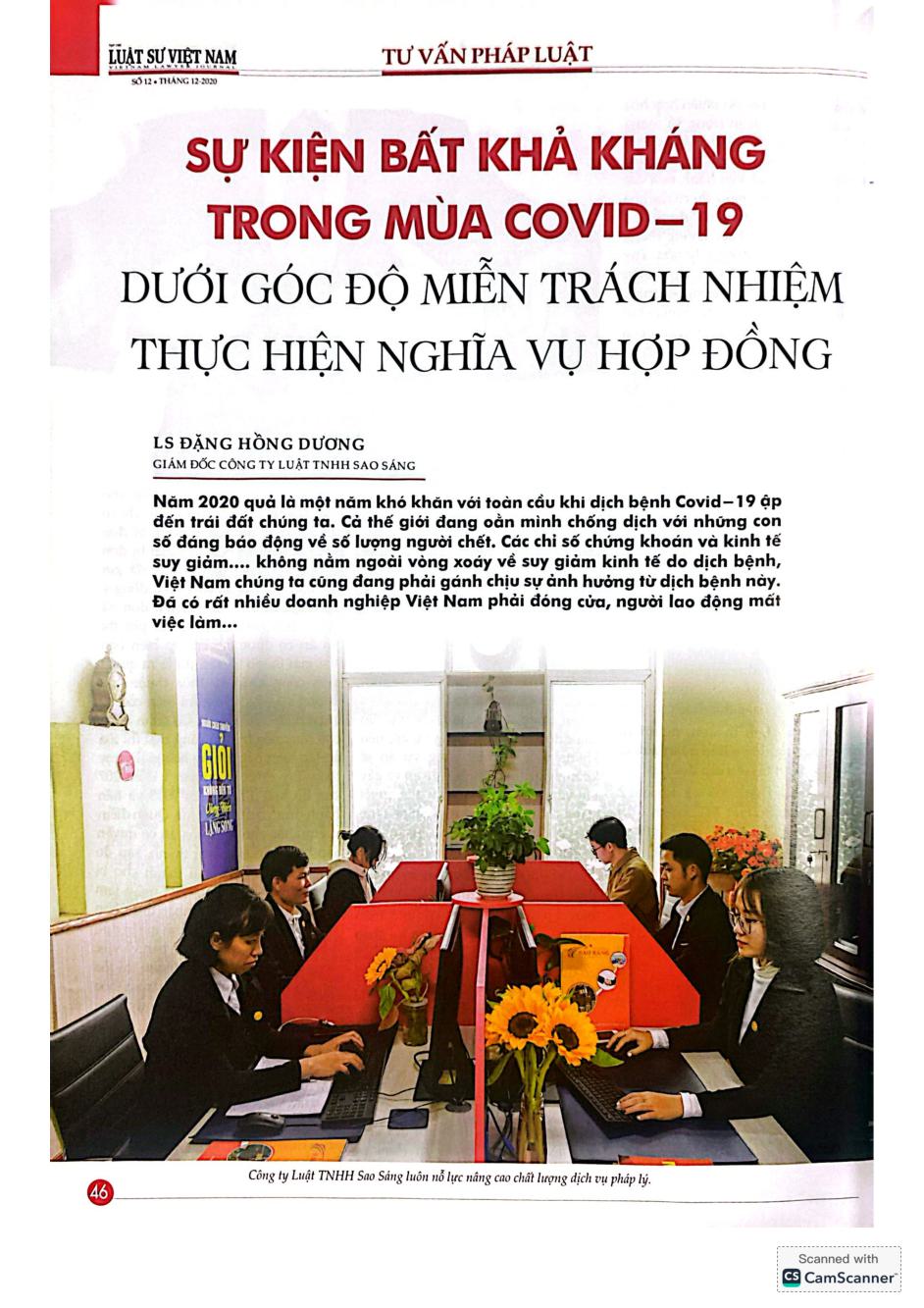 Sự kiện bất khả kháng trong mùa Covid-19 dưới góc độ miễn trách nhiệm thực hiện nghĩa vụ hợp đồng