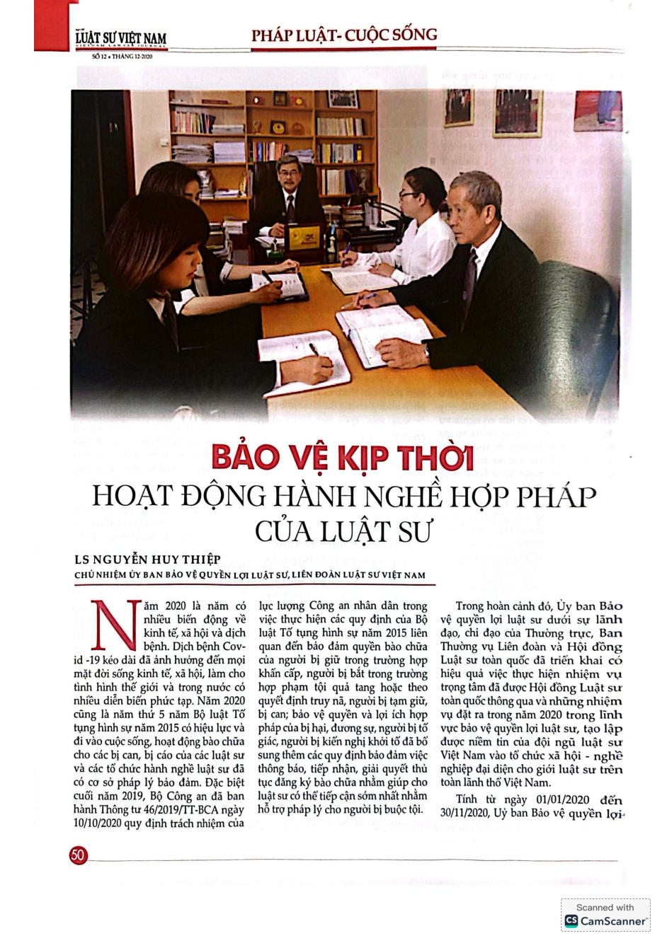 Bảo vệ kịp thời hoạt động hành nghề hợp pháp của luật sư