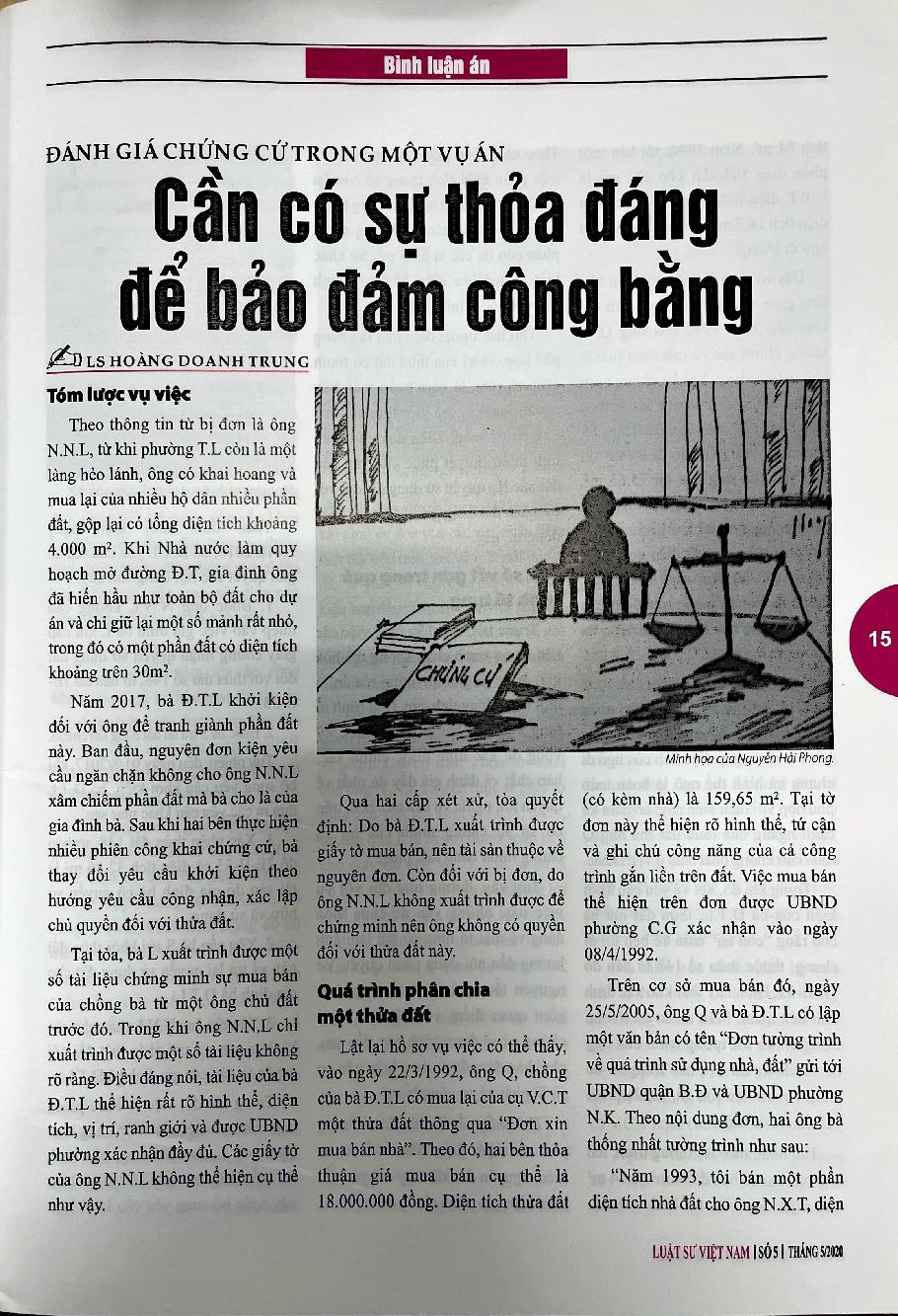 Cần có sự thỏa đáng để bảo đảm công bằng