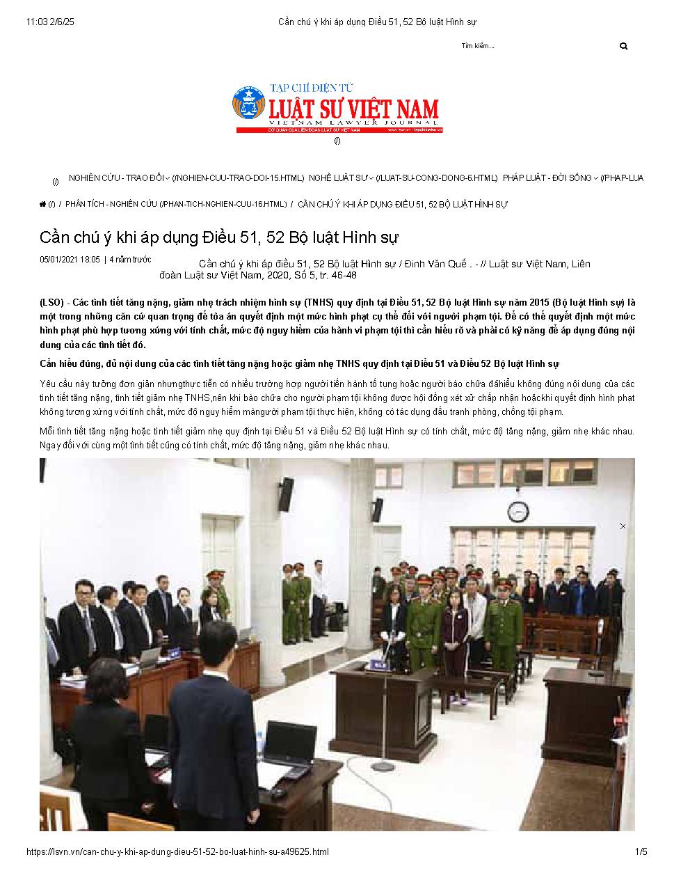 Cần chú ý khi áp điều 51, 52 Bộ luật Hình sự