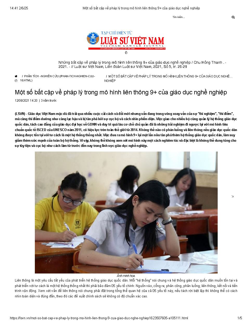 Những bất cập về pháp lý trong mô hình liên thông 9+ của giáo dục nghề nghiệp