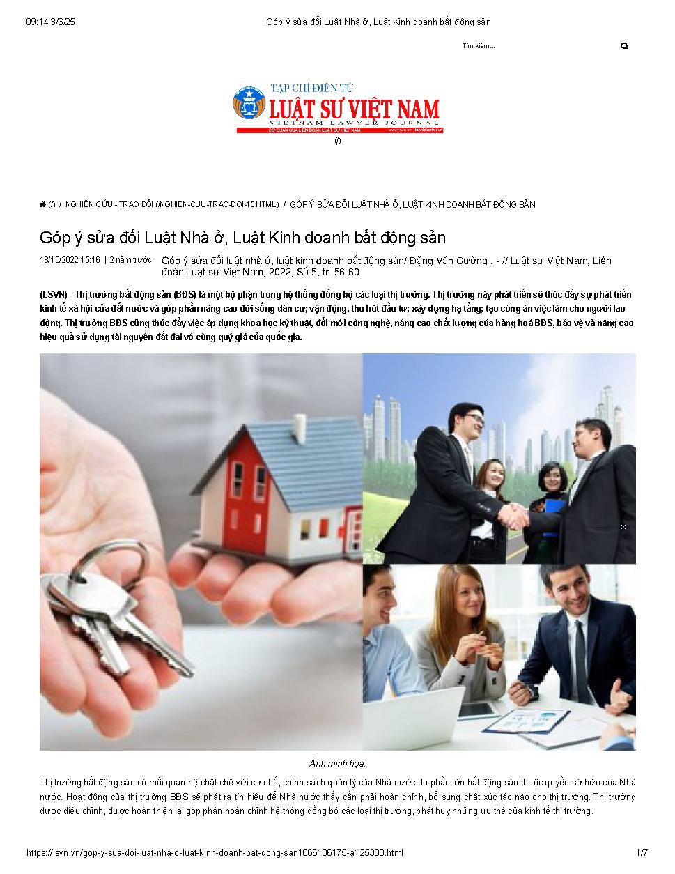 Góp ý sửa đổi luật nhà ở, luật kinh doanh bất động sản