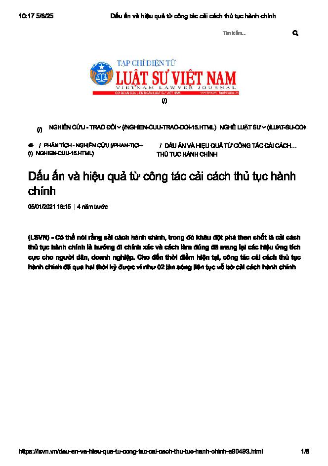 Dấu ấn và hiệu quả từ công tác cải cách thủ tục hành chính 