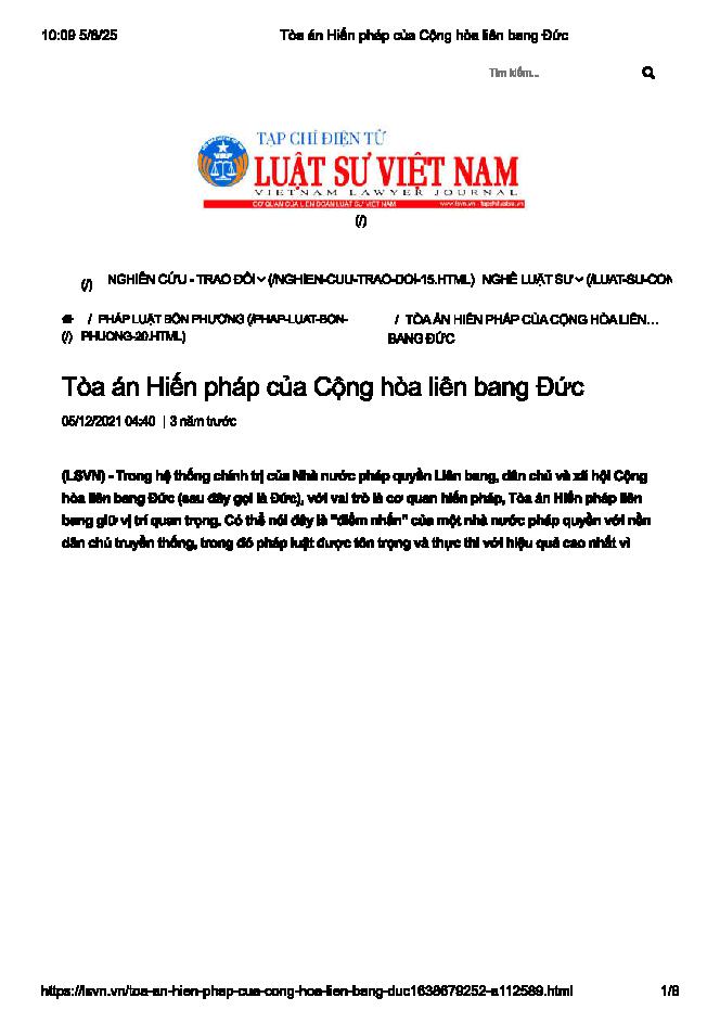Tòa án hiến pháp của Cộng hòa liên bang Đức