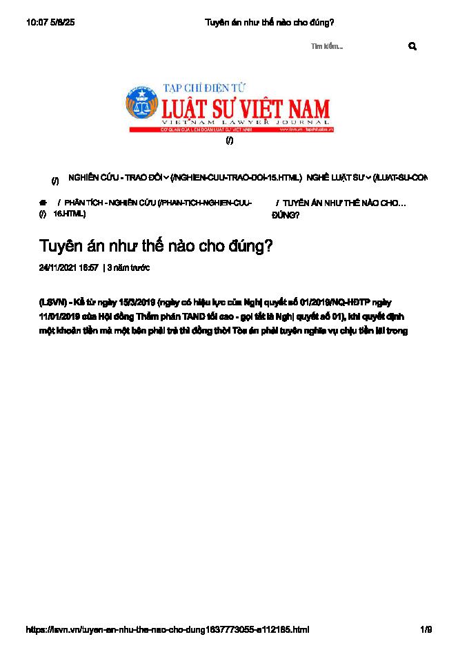 Tuyên án như thế nào cho đúng?