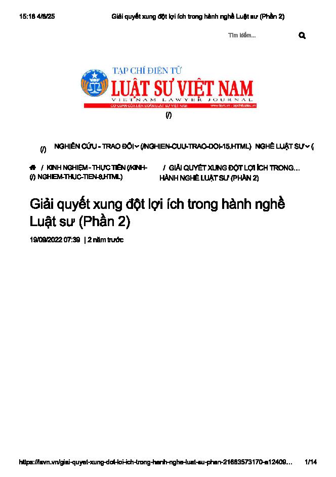 Những ngoại lệ cho phép luật sư thực hiện nhiệm vụ việc dù có xung đột lợi ích - Phần 1