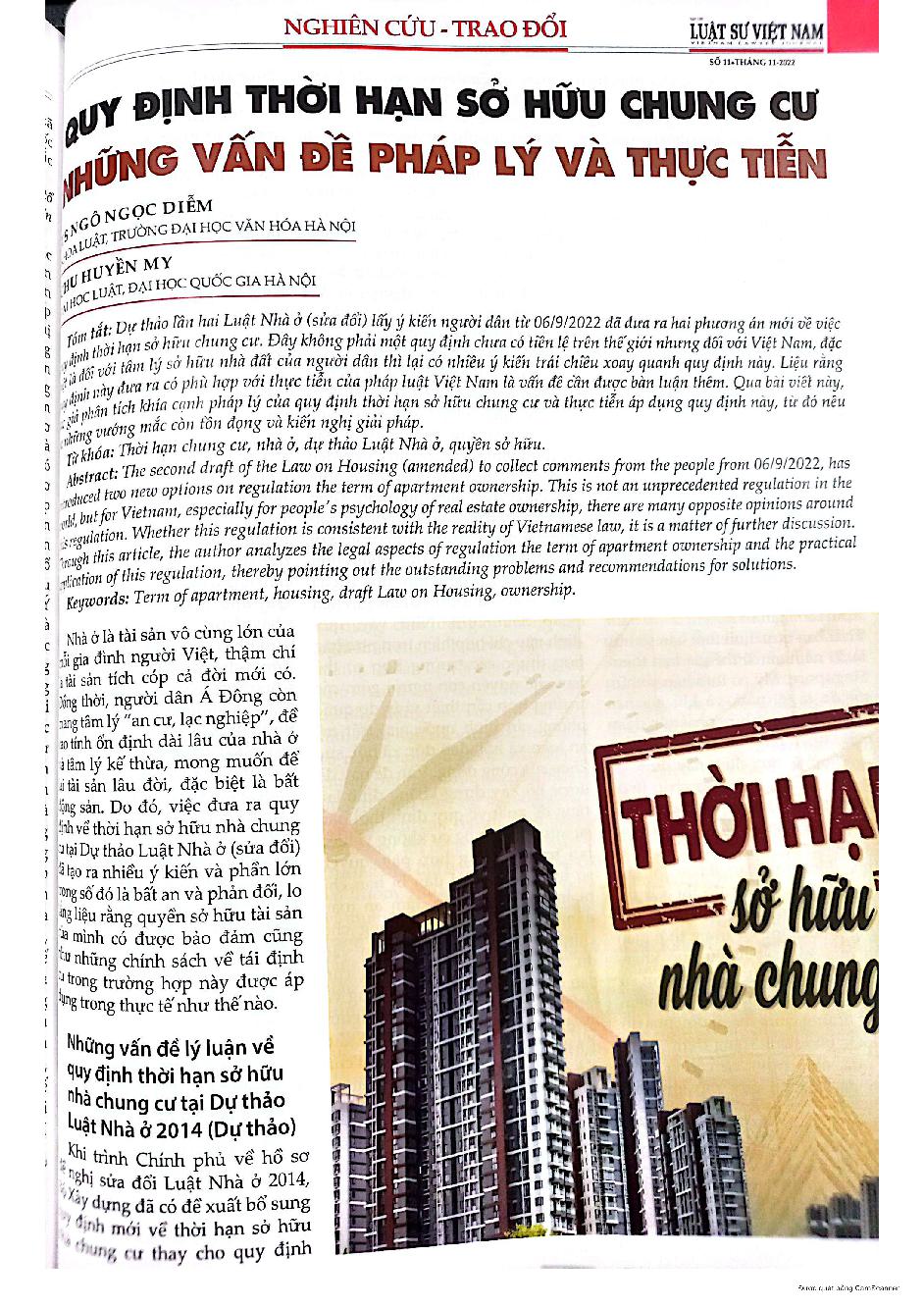 Quy định thời hạn sử dụng chung cư: Những vấn đề pháp lý thực tiễn