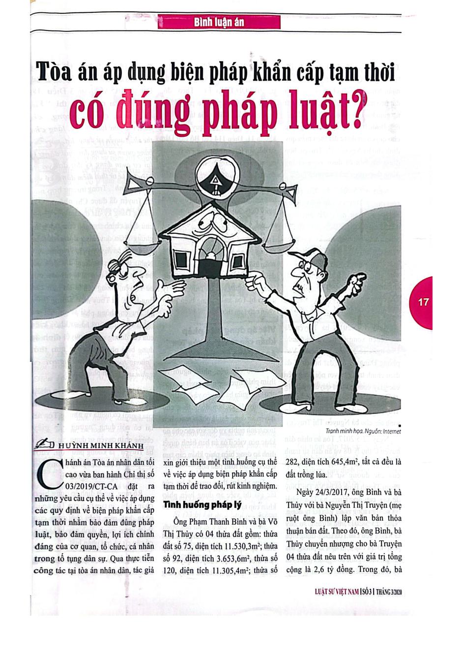 Tòa án áp dụng biện pháp khẩn cấp tạm thời có đúng pháp luật?