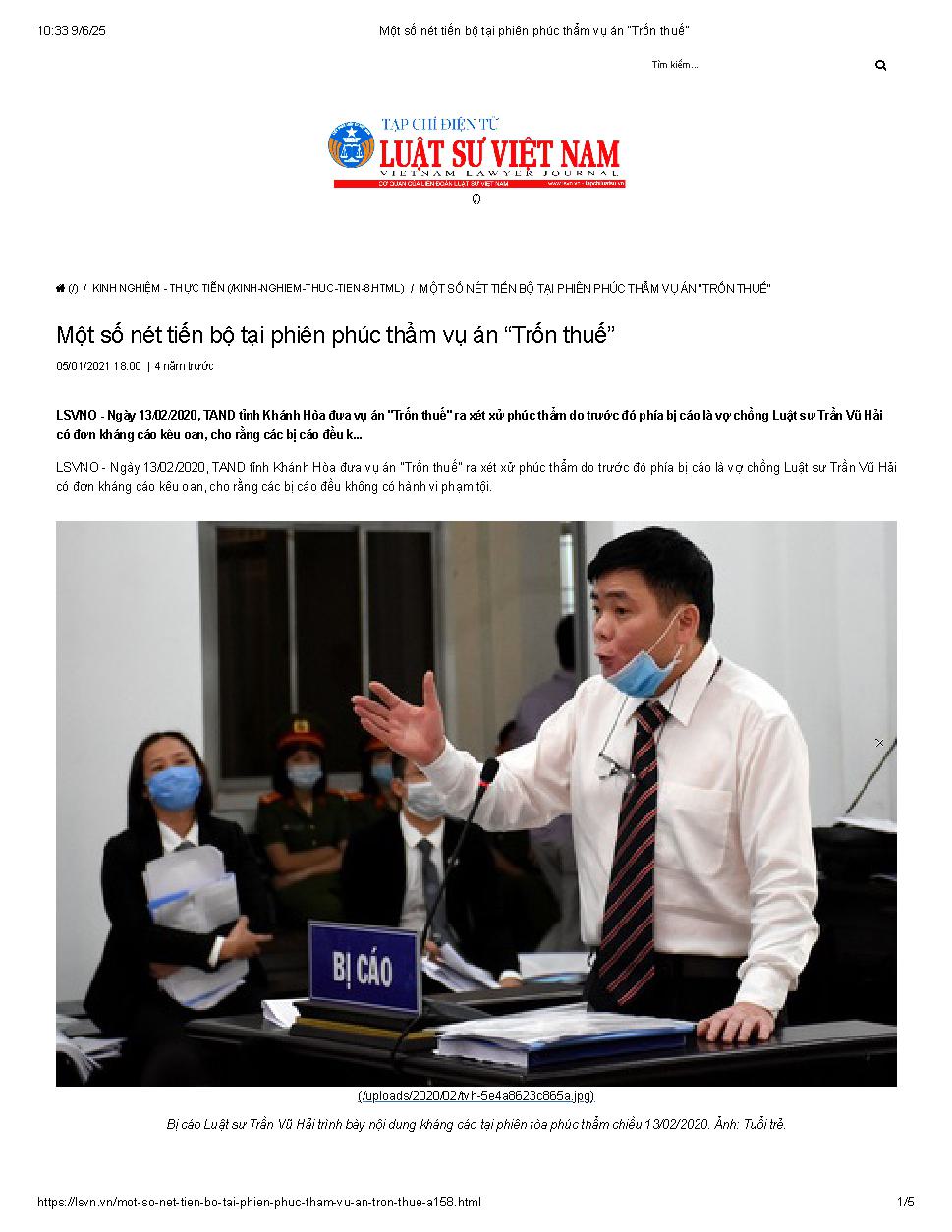 Một số nét tiến bộ tại phiên phúc thẩm vụ trốn thuế