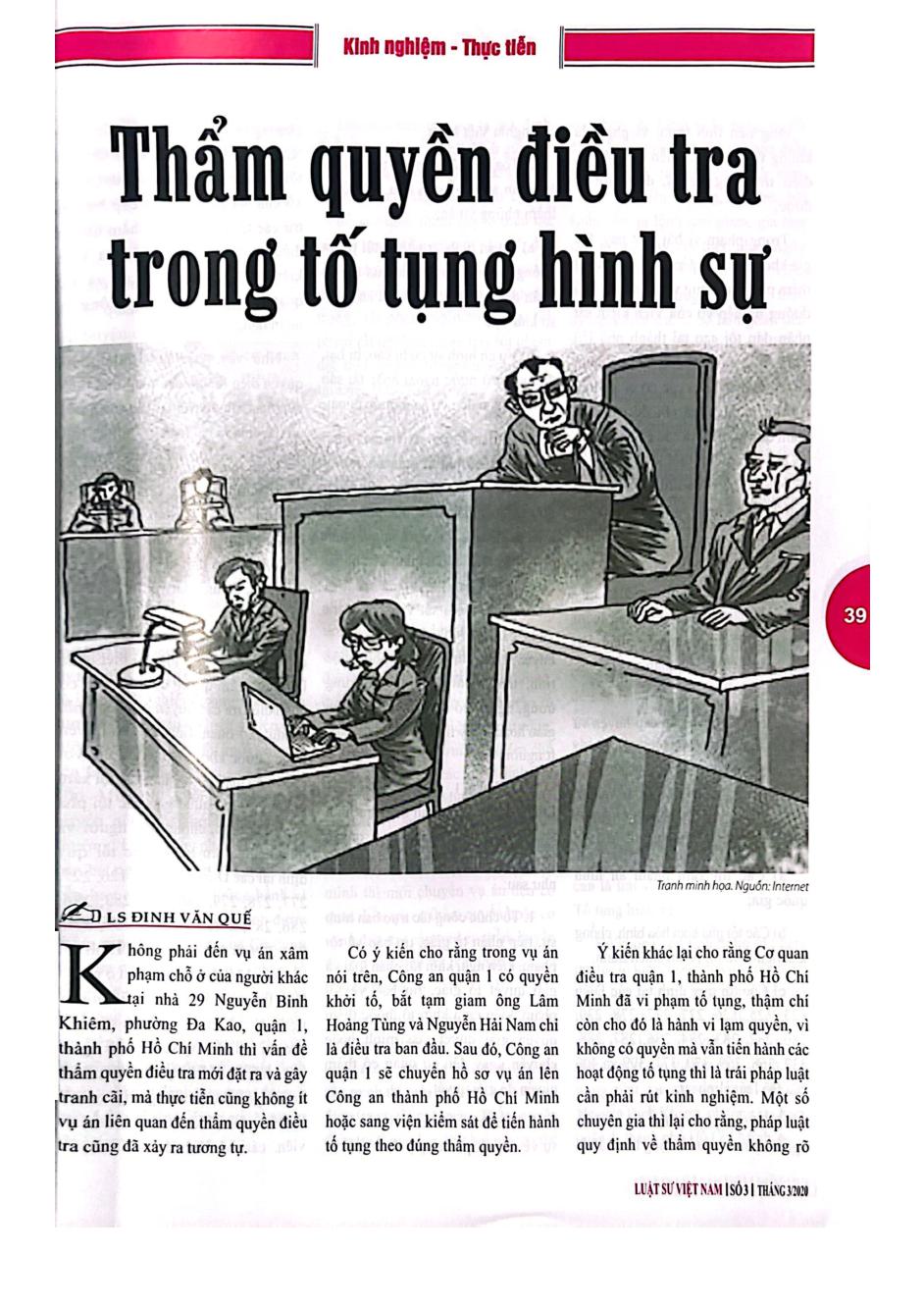 Thẩm quyền điều tra trong tố tụng hình sự