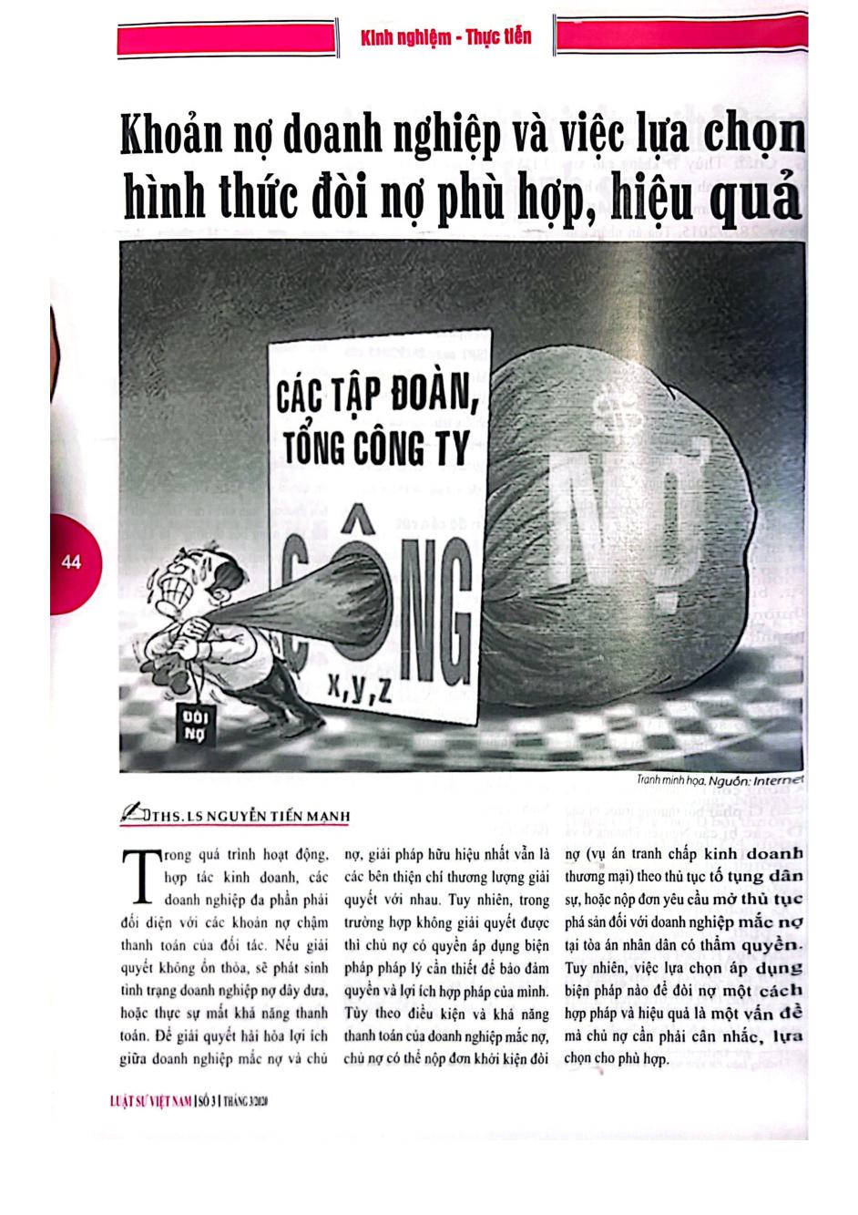 Khoản nợ doanh nghiệp và việc lựa chọn hình thức đòi nợ phù hợp, hiệu quả