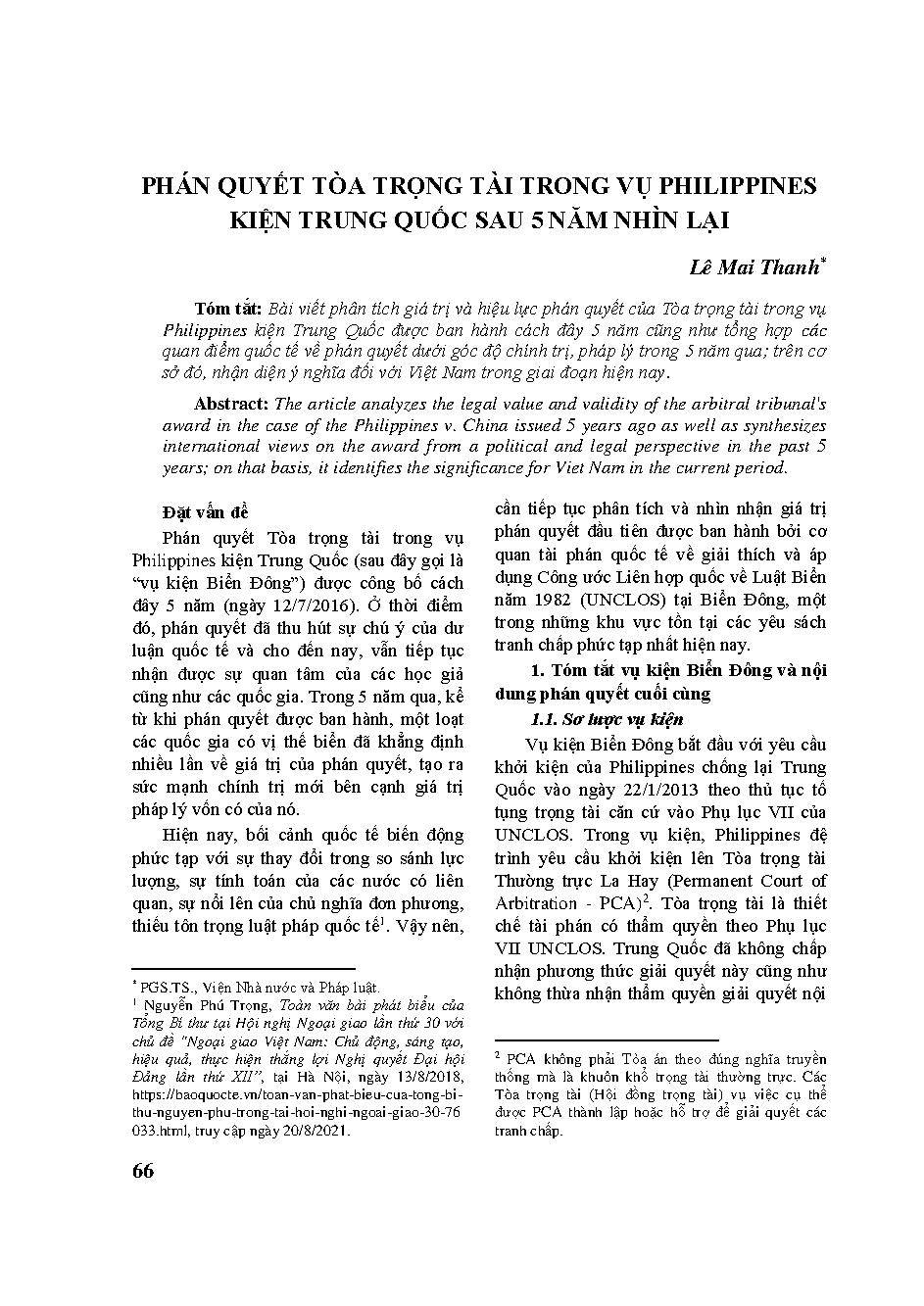 Phán quyết toà trọng tài trong vụ Philippines kiện Trung Quốc sau 5 năm nhìn lại