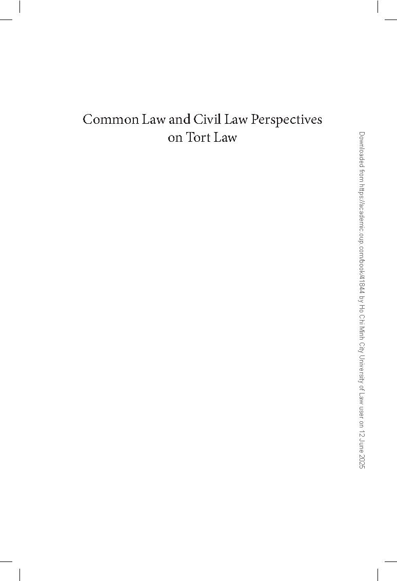 Common Law and Civil Law Perspectives on Tort Law 