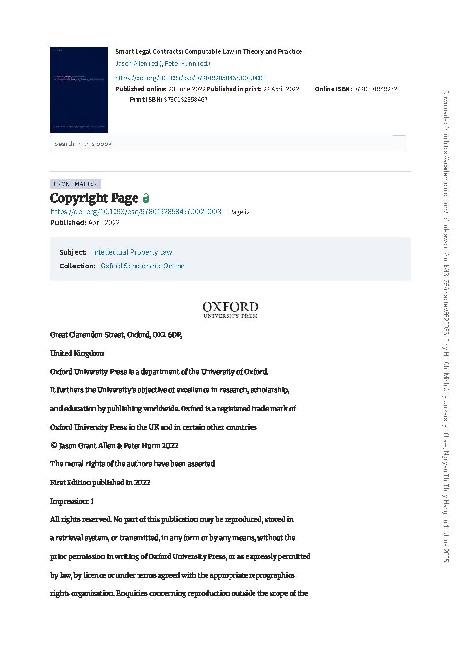 Smart Legal Contracts: Computable Law in Theory and Practice 