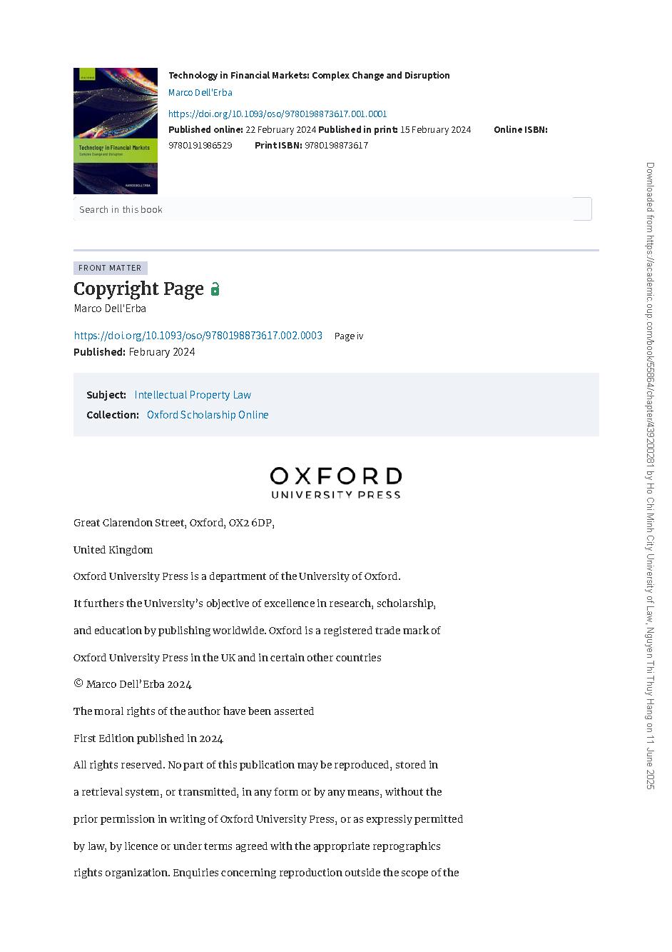 Technology in Financial Markets 