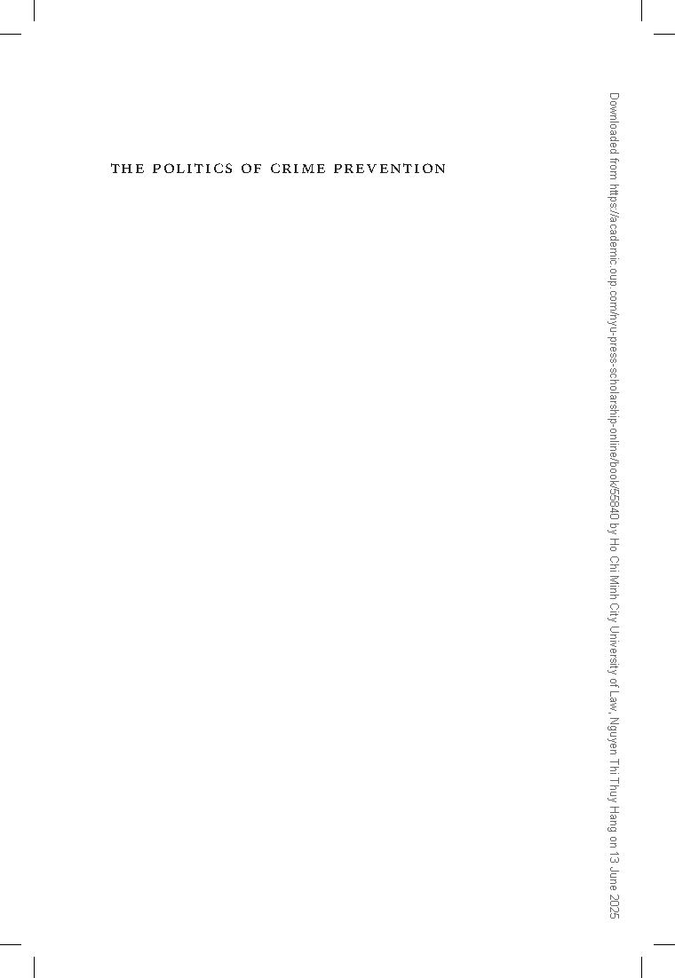 The Politics of Crime Prevention