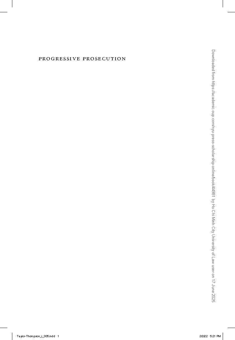 Progressive Prosecution: Race and Reform in Criminal Justice