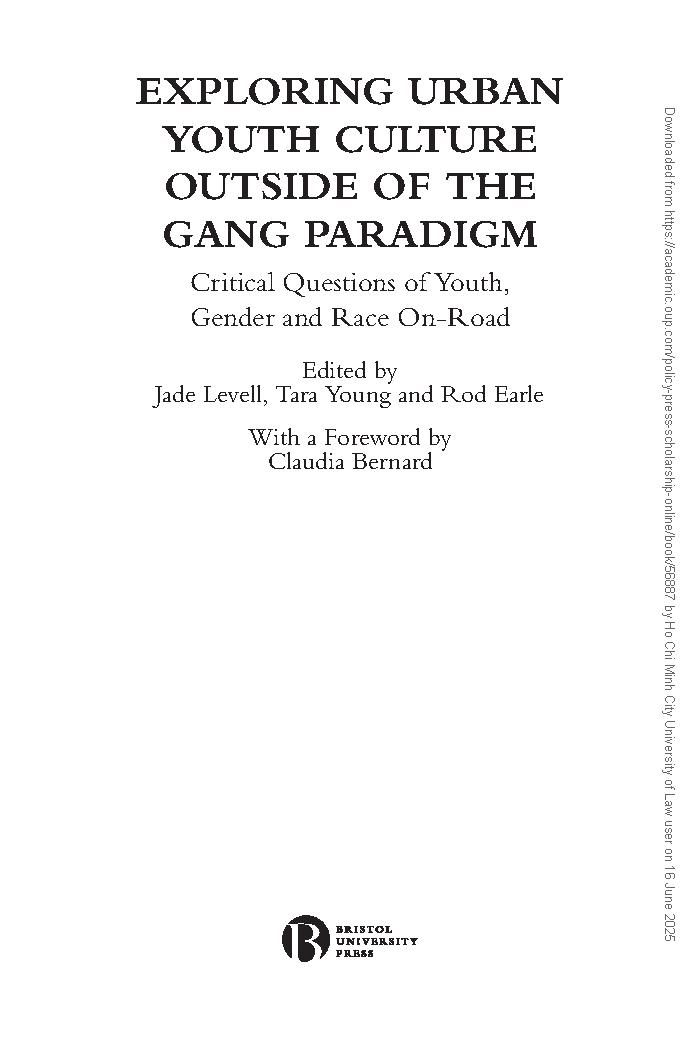 Exploring Urban Youth Culture Outside of the Gang Paradigm: Critical Questions of Youth, Gender and Race On-Road