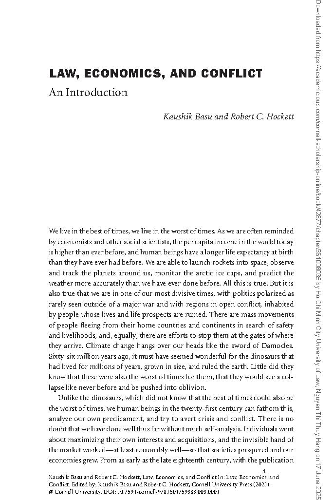 Law, Economics, and Conflict