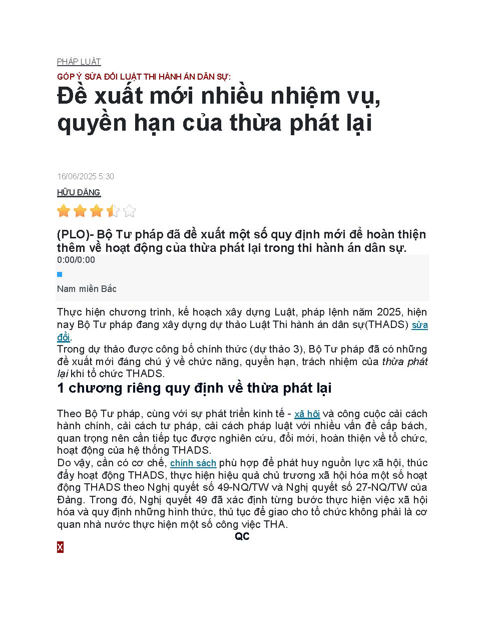 Đề xuất mới nhiều nhiệm vụ, quyền hạn của thừa phát lại