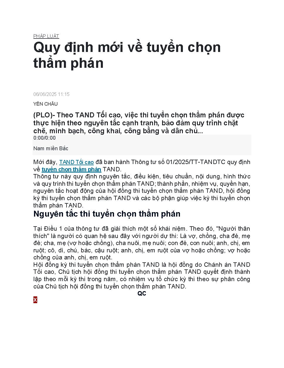 Quy định mới về tuyển chọn thẩm phán